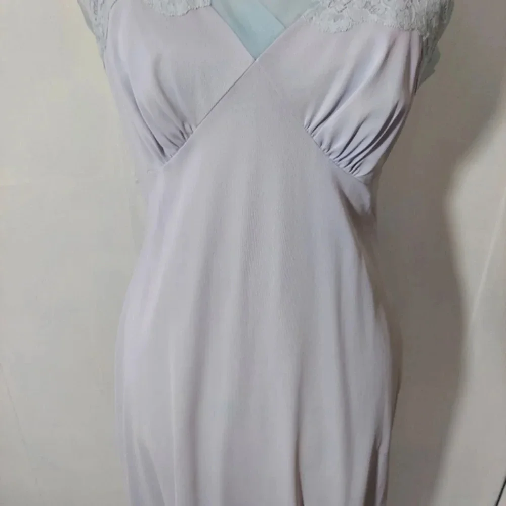 Vintage Baby Blue Kayser Tiny Pleats and Lace Full Slip with Adjustable Shoulder - Picture 3 of 16